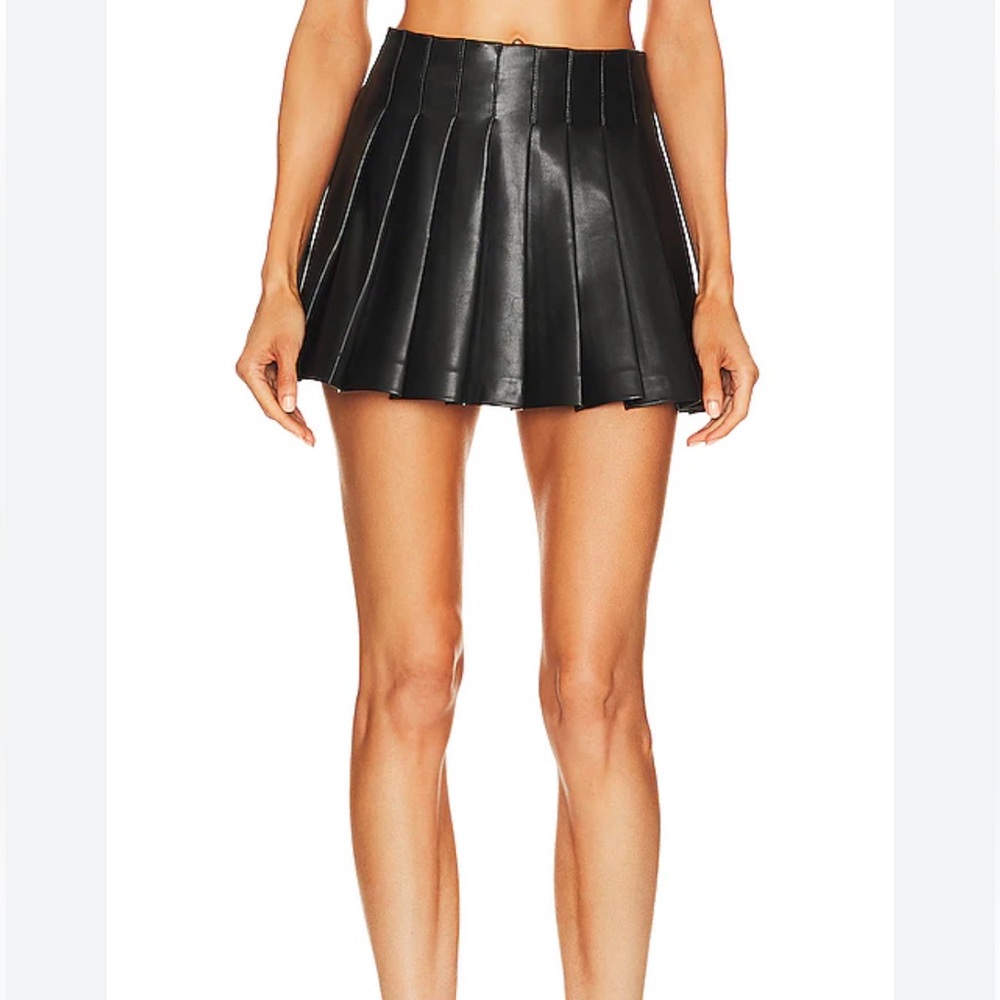 L'Academie ROCIO MINI SKIRT Black Small Pleated Zipper